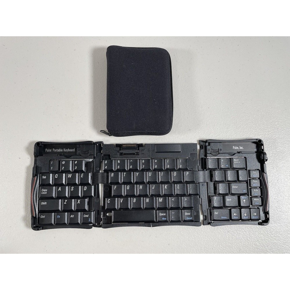 Palm Portable Folding Keyboard P10713U w/ Case Clean Untested